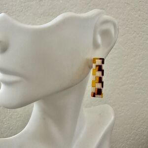 Nat + Noor checkered pattern earrings